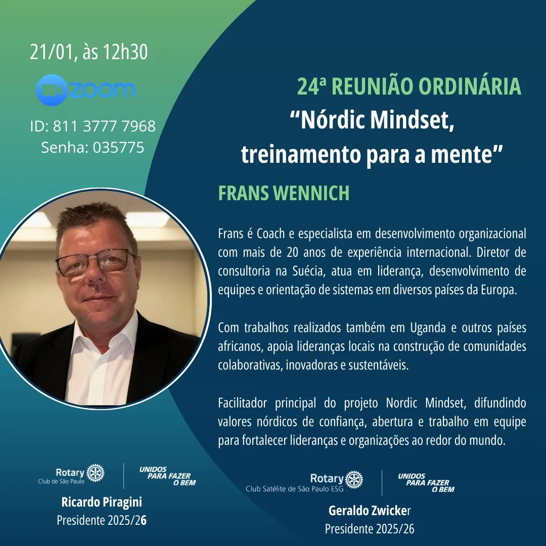 25° Reunião Ordinária - Rotary Clube de São Paulo